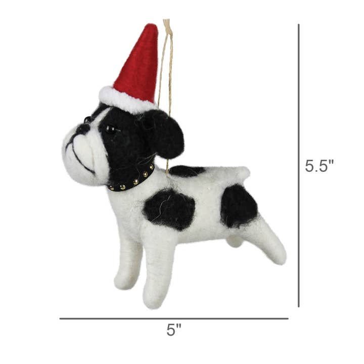 HomArt - Venta al por mayor Adornos - Terrier con adorno para sombrero de Navidad, fieltro