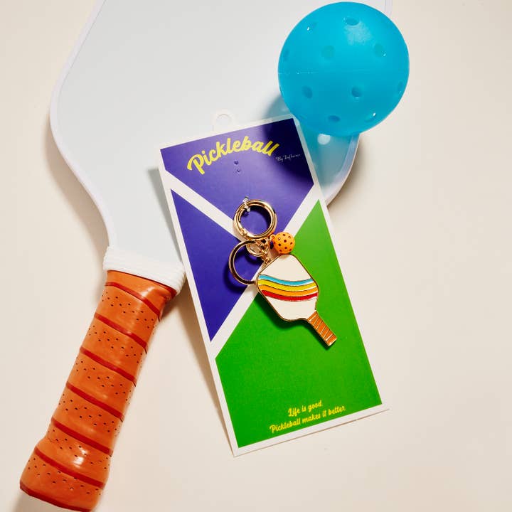 Designature New York - Wholesale Keychain - Women's - Sports Pickleball Shaped Print And Enamel Keychain4