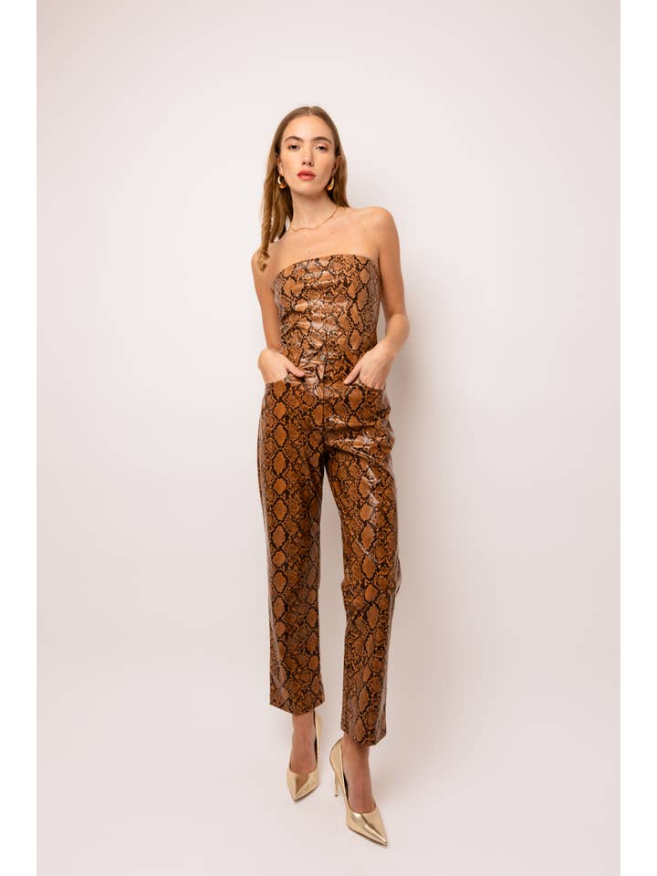 Snake Lupe Snakeskin Vegan Leather Pants for wholesale on Faire