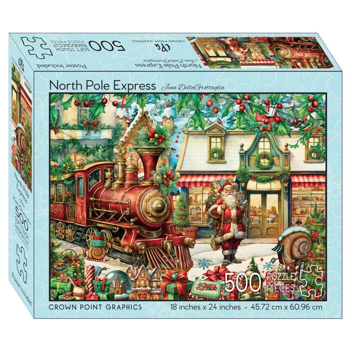 North Pole Express - 500 piece jigsaw puzzle for wholesale by Crown Point Graphics