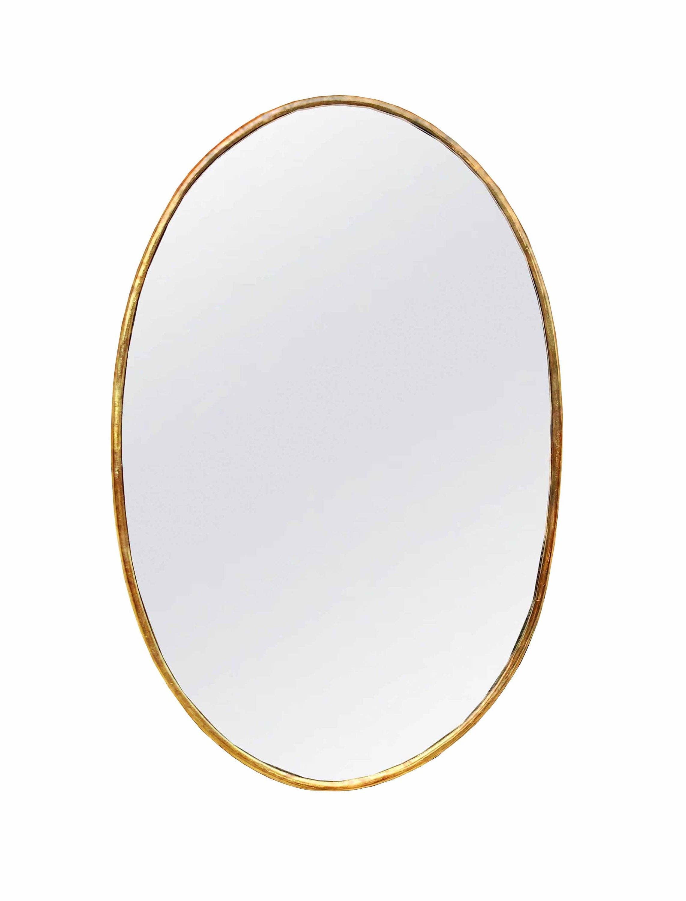 Palmeraies - Wholesale Wall Mirror - Oval Antiqued Brass Mirror - Unlacquered Brass Mirror1