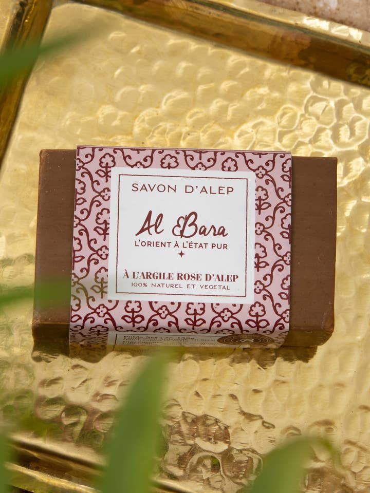 Aleppo pink clay soap 150g for wholesale by Al Bara Savon d'Alep