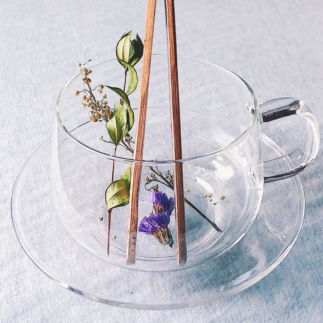 The Qi - Wholesale Coffee/Tea Cup - Glass cup + saucer set2