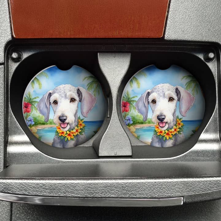 Caroline's Treasures - Wholesale Car Coaster - Unisex - Bedlington Terrier Luau Car Coasters DAC63650