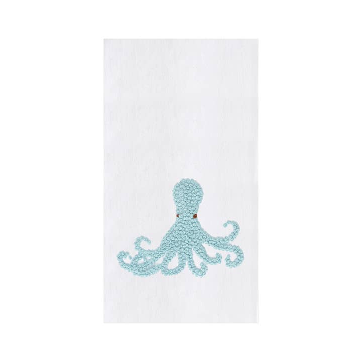 C&F Home - Wholesale Tea Towel - Coastal Octopus French Knot Kitchen Towel