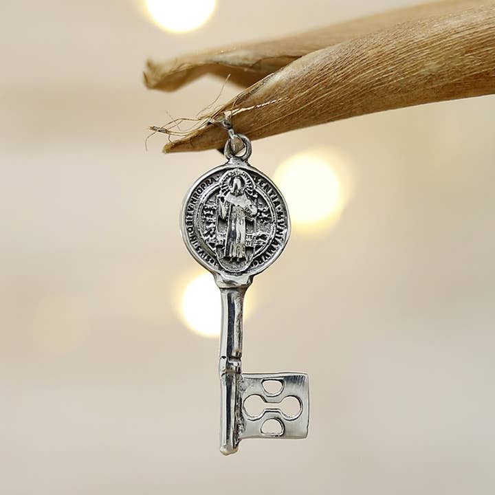 Saint Benedict Key - 925 silver pendant for wholesale by Ethike.eu