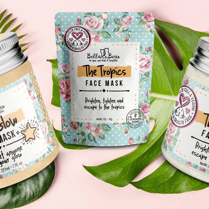 Bella & Bear - Wholesale Skincare face mask - Tropics Face Mask - Vegan & Cruelty-Free Mini | Travel 4
