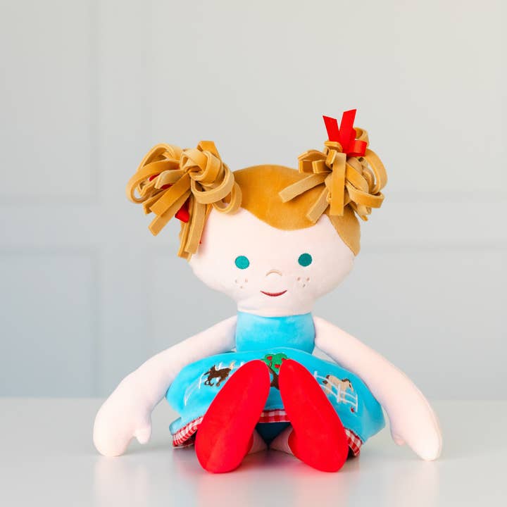 SQUISH DOLL - BLUE/BLONDE - Raye for wholesale by Piccoli Horses