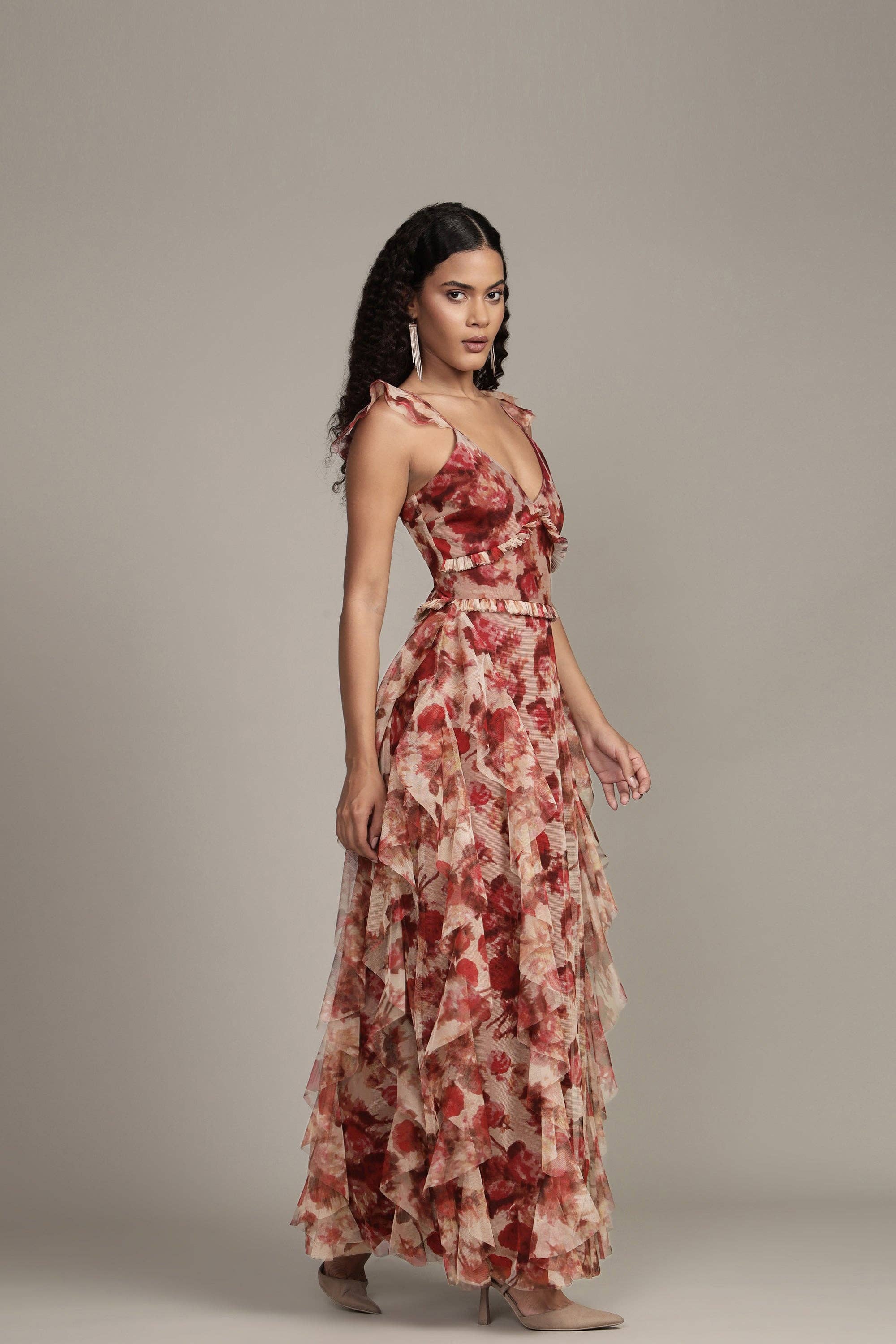 Malin Maxi Dress in Rose Floral for wholesale on Faire2