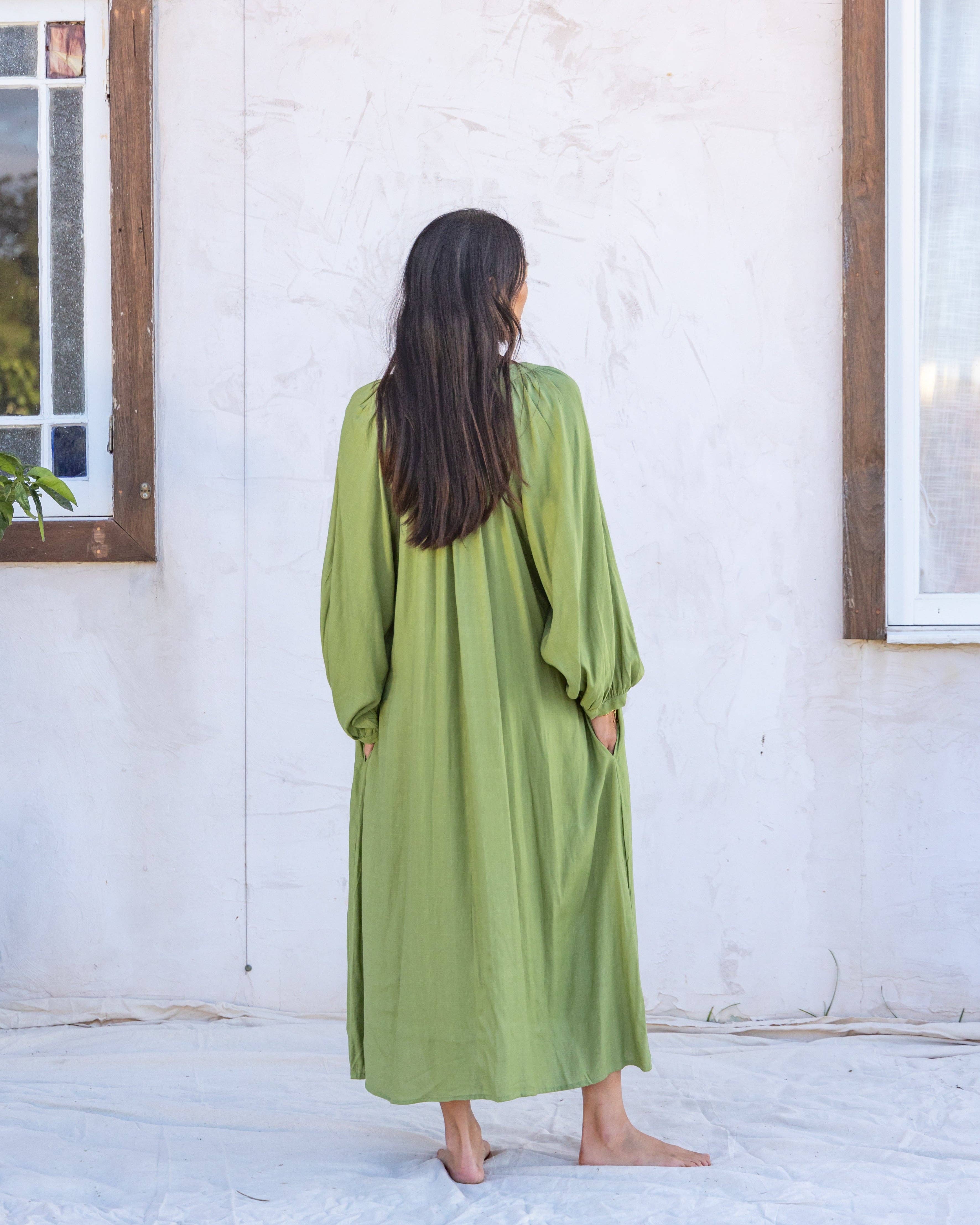 Flores Billowing Dress | Organic Sugarcane | Forest for wholesale on Faire1