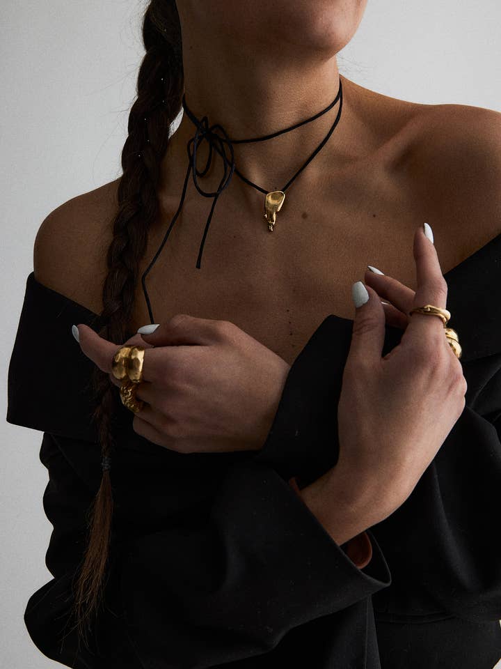 Colar de ouro líquido por atacado de Weave Gold