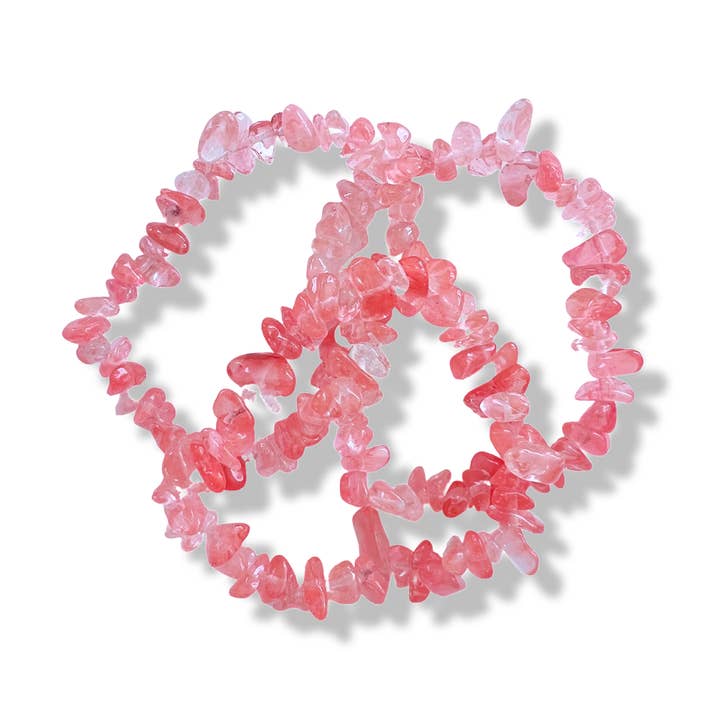 Bracelet Nobeke Strawberry Stone - Cristaux de quartz naturels pour la vente par Nobeke