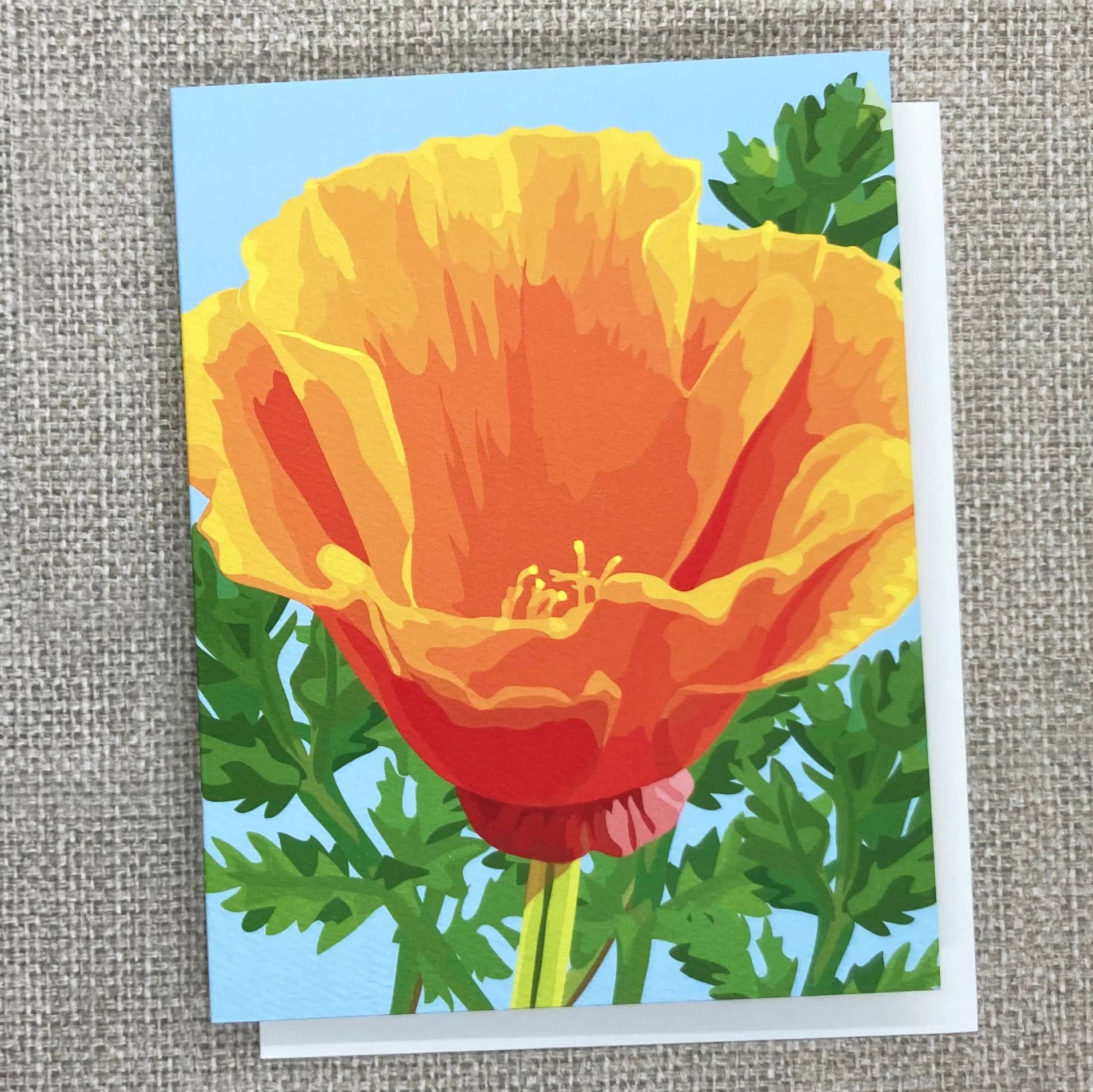 The Red Barn Press - Wholesale Everyday Greeting Card - Floral Notecard | Modern California Poppy Illustration2