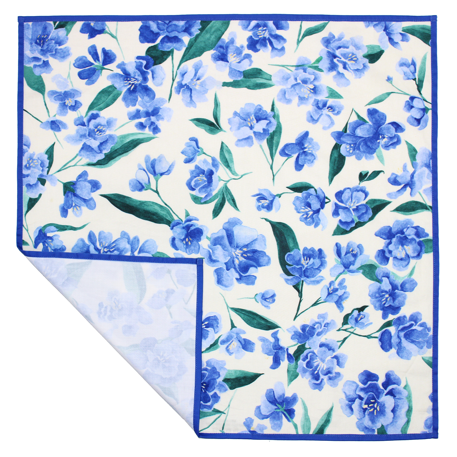 Mackenzie Kuck Art + Textiles - Wholesale Flat Wrap - Reusable Gift Wrap | Blue Blossoms5