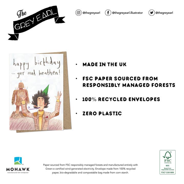 The Grey Earl – Großhandel Geburtstagskarten – Happy Birthday... Ihr verrückter Heide - Die Wicker Man-Karte
