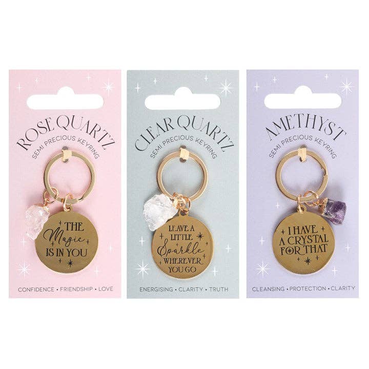 Something Different Wholesale – wholesale Keychain – Women's – Set of 18 Gold Crystal Keyrings on Display3