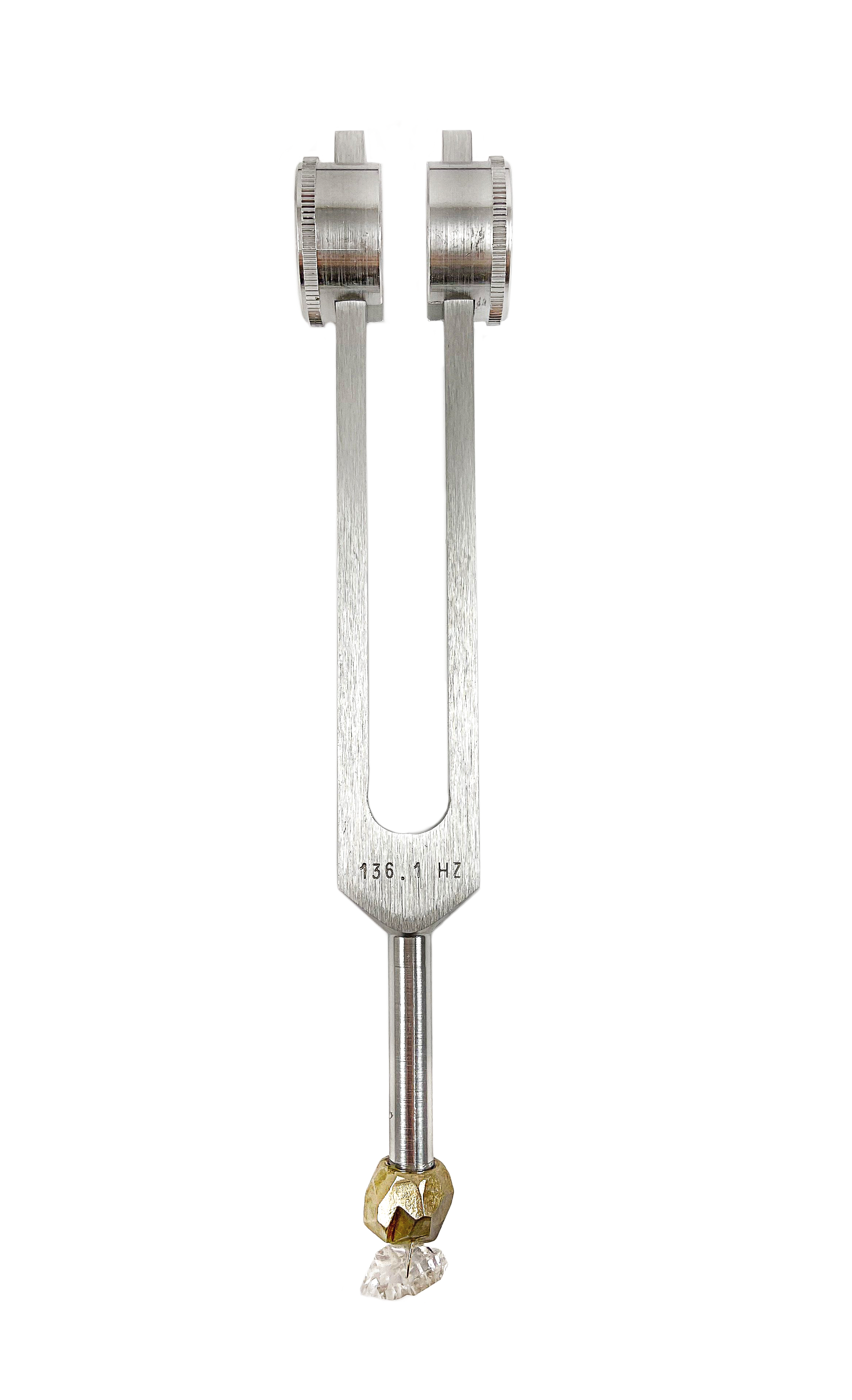 Ariana Ost – wholesale Meditation supplies – Om Tuning Fork with Cap and Herkimer Diamond – Sound Healing1