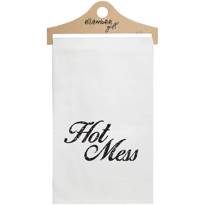 White Hot Mess funny sassy witty hilarious Kitchen Towels for wholesale by ellembee gift