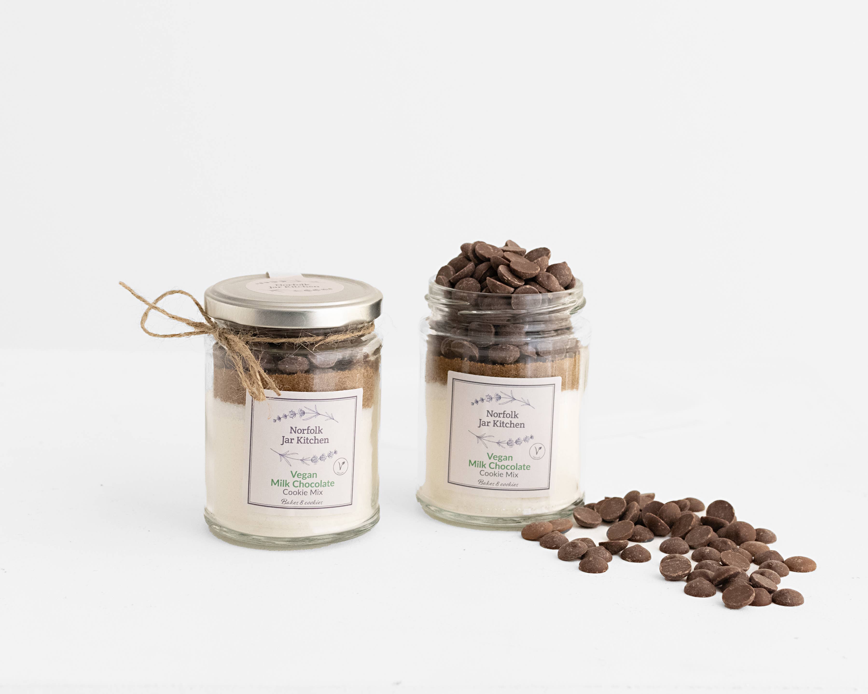 Norfolk Jar Kitchen - Wholesale Biscuit mix - Cookie Mix Jar Bakes 8 Cookies (Glass Jar)7