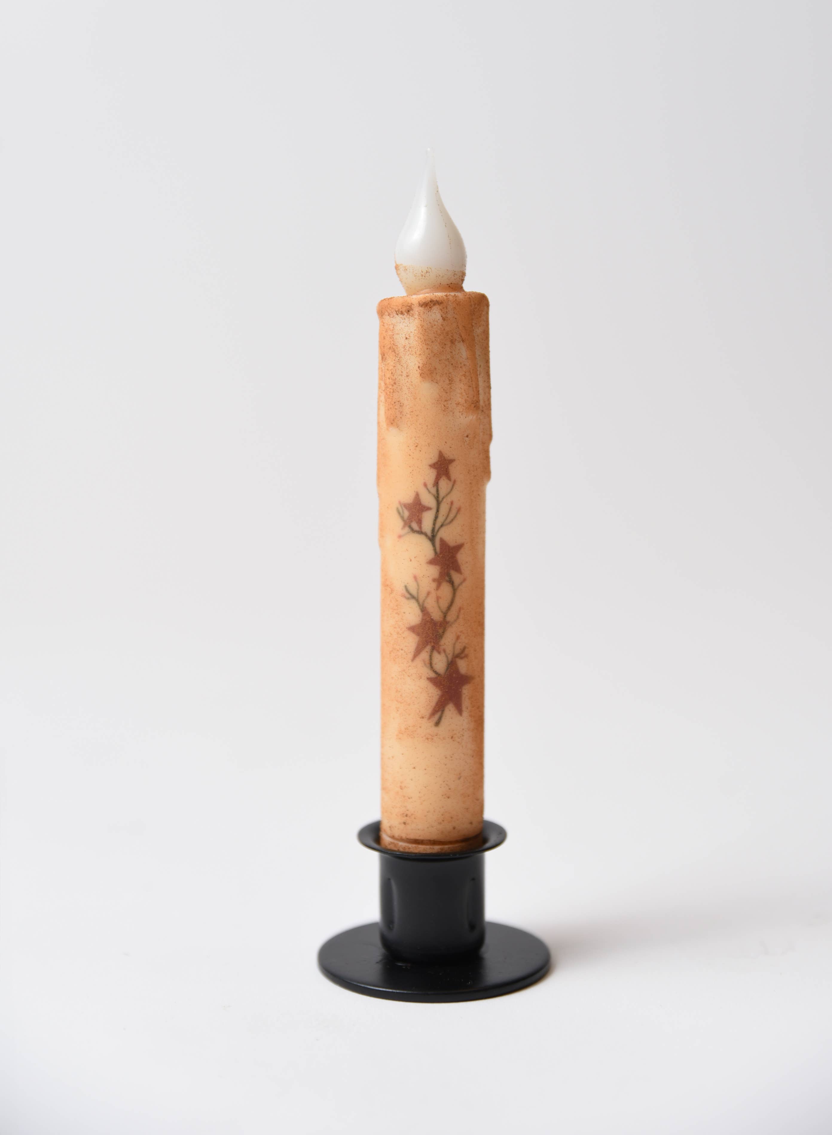 LMS Wholesale - Wholesale Tapered Candle/Candlestick - Red Star Garland LED Timer Taper Candle1
