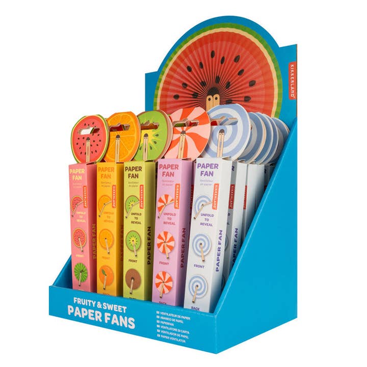 Fruity & Sweet Paper Fans for wholesale by Kikkerland Design Inc