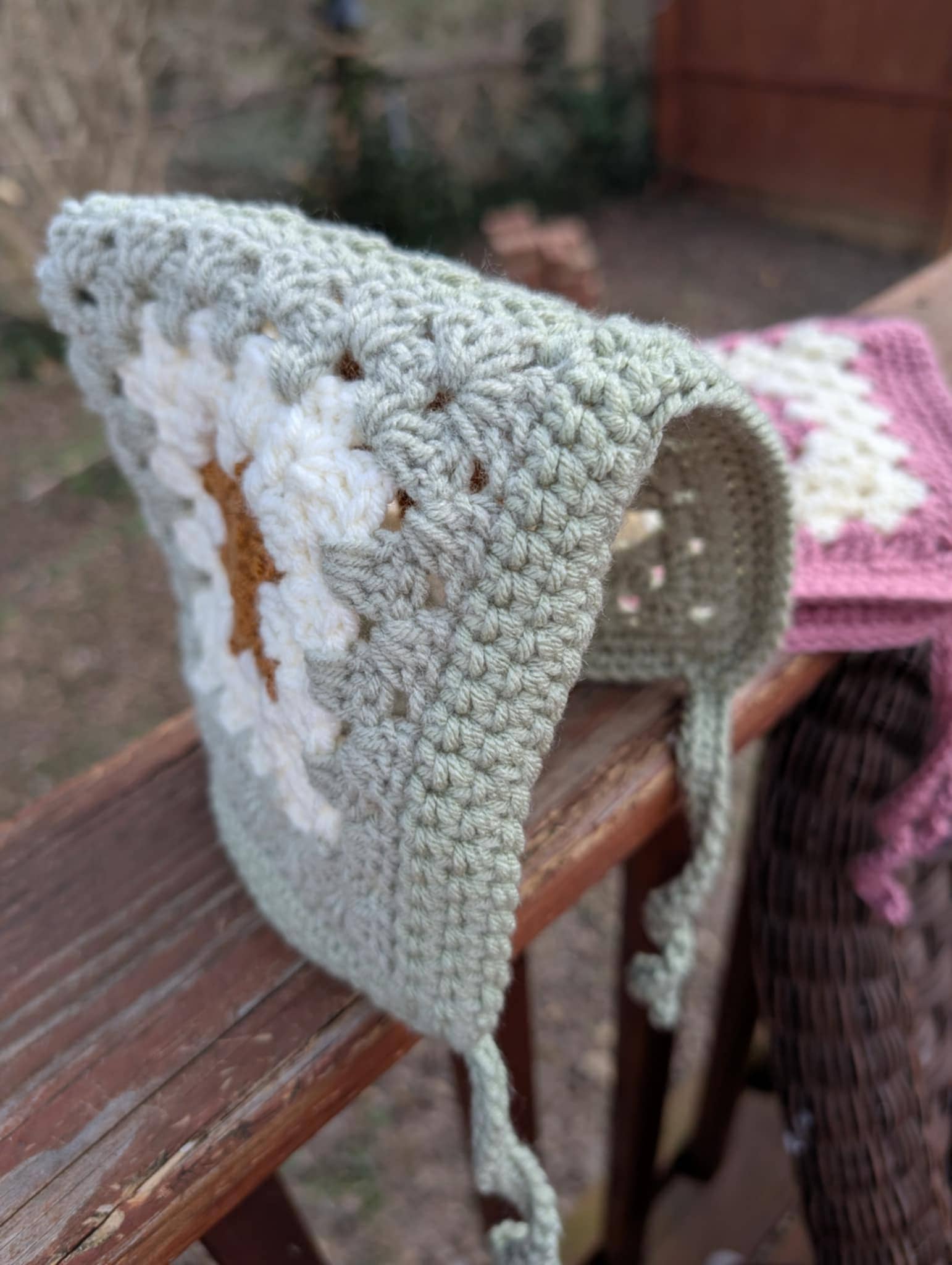 The Yarn Lilly - Wholesale Beanie - Kids - Handmade Crochet Granny Square Newborn Bonnet7