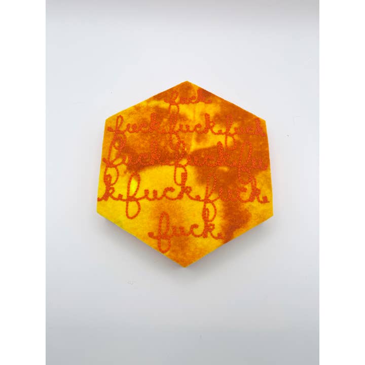 Cat Babbie - Wholesale Wall Accent - Fuck, Fuck, Repeat Hexagon Fiber Art3