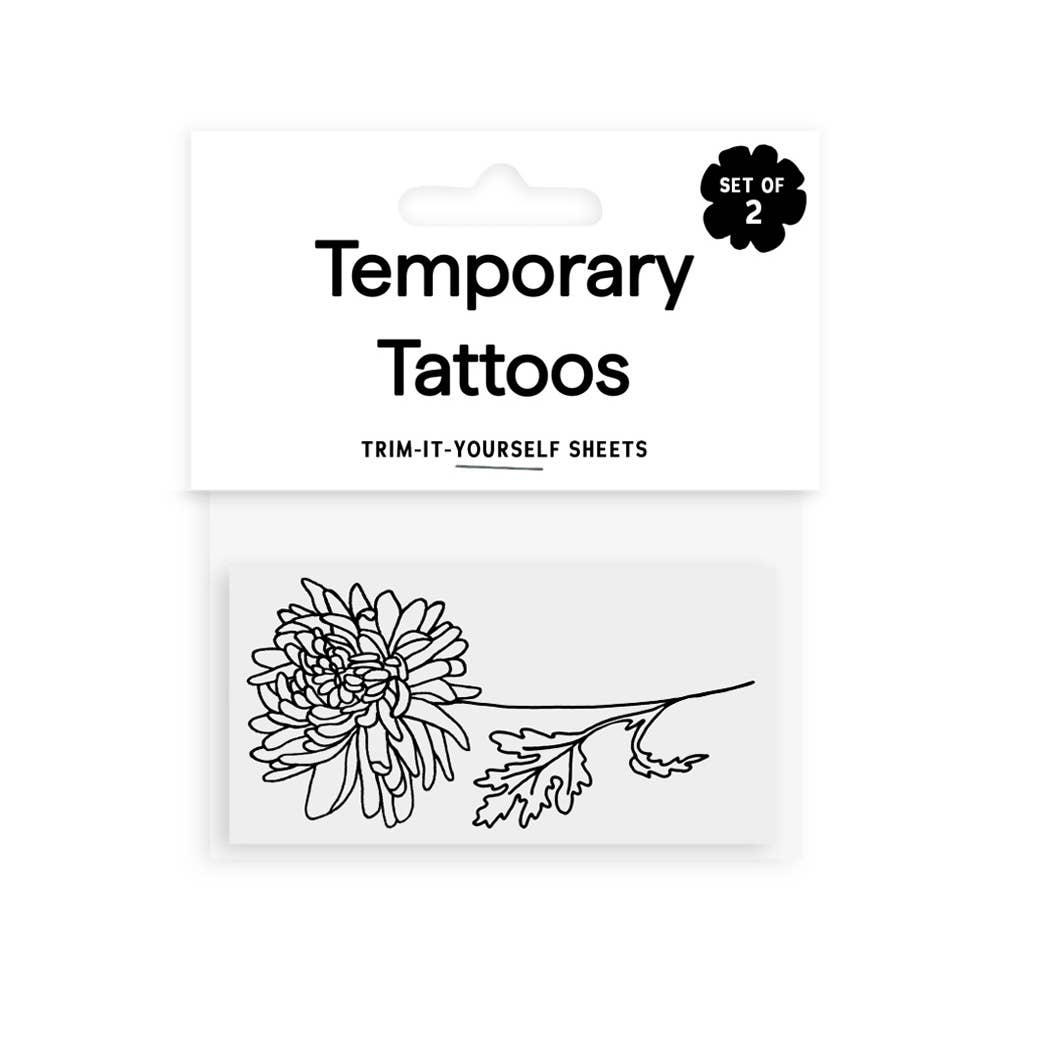 Saint Tattoos - Wholesale Temporary Tattoo - November Birth Flower - Chrysanthemum Temporary Tattoos1
