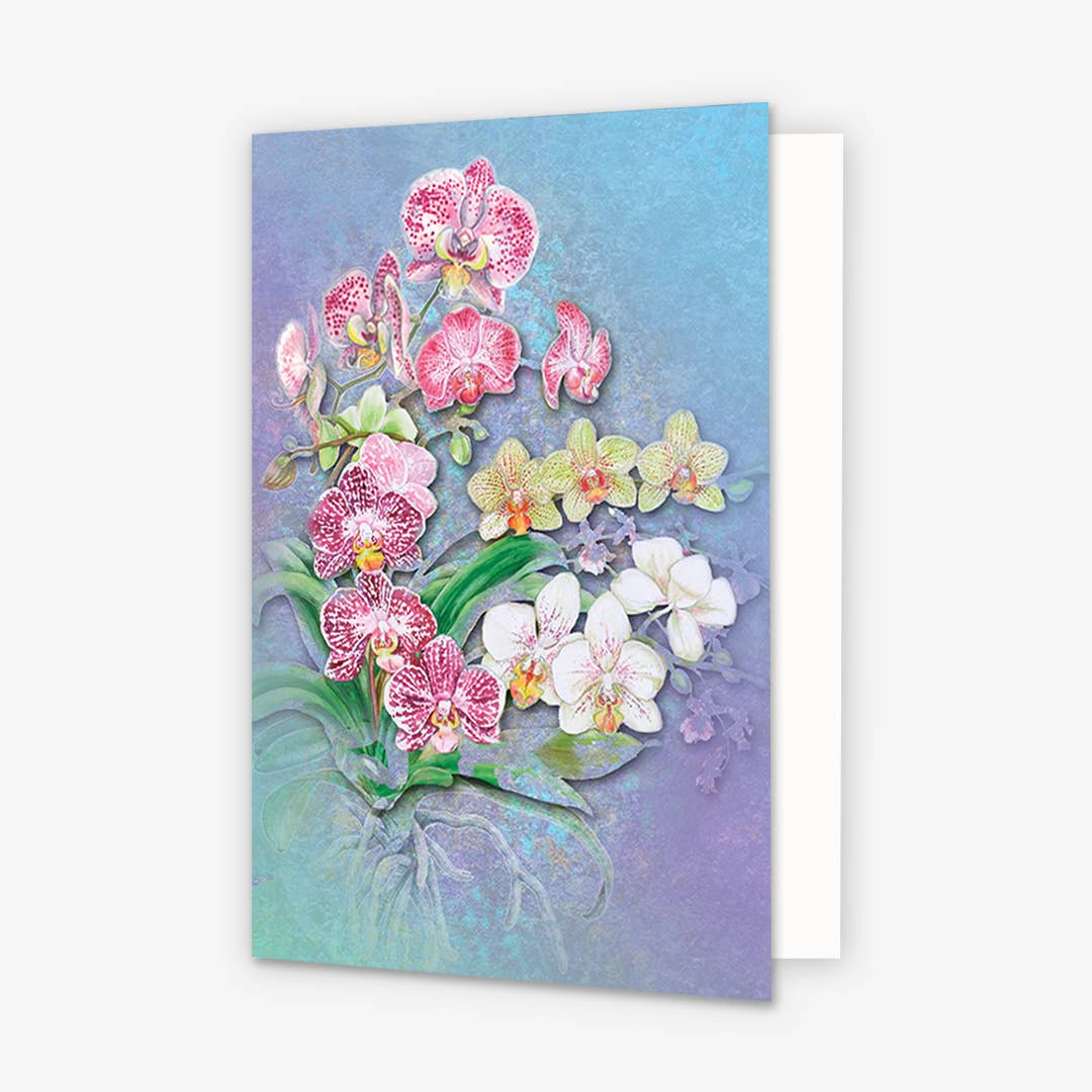 Artige BV - Wholesale Everyday Greeting Card - Vivien sparkling orchids card with envelope1
