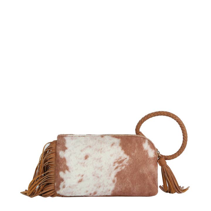 Handbag Factory Corp – wholesale Clutch bag – women's – Western Fringe Cowhide Ring Clutch3