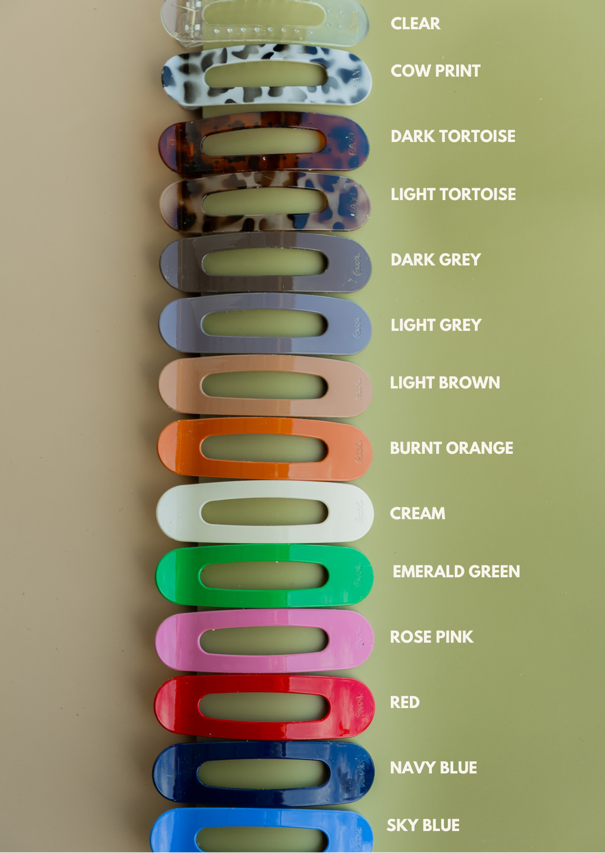 KAXI - Wholesale Hair Clip - Women's - OVERSIZED LAY DOWN CLAWS ( 33 COLORS )20