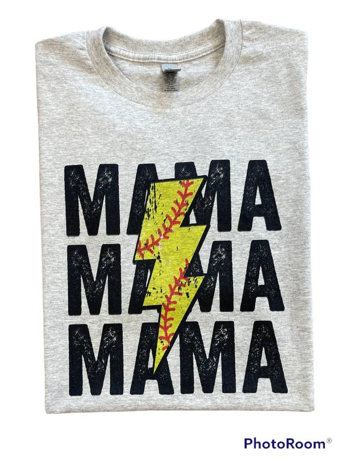 Softball/Baseball mama tee for engroshandel hos Old River Clothing Co.