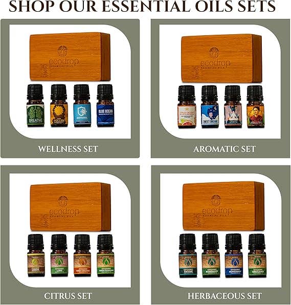 Eco Drop – Großhandel Ätherisches Öl – Kollektion ätherischer Öle mit Blumenduft 4 x 5 ml6