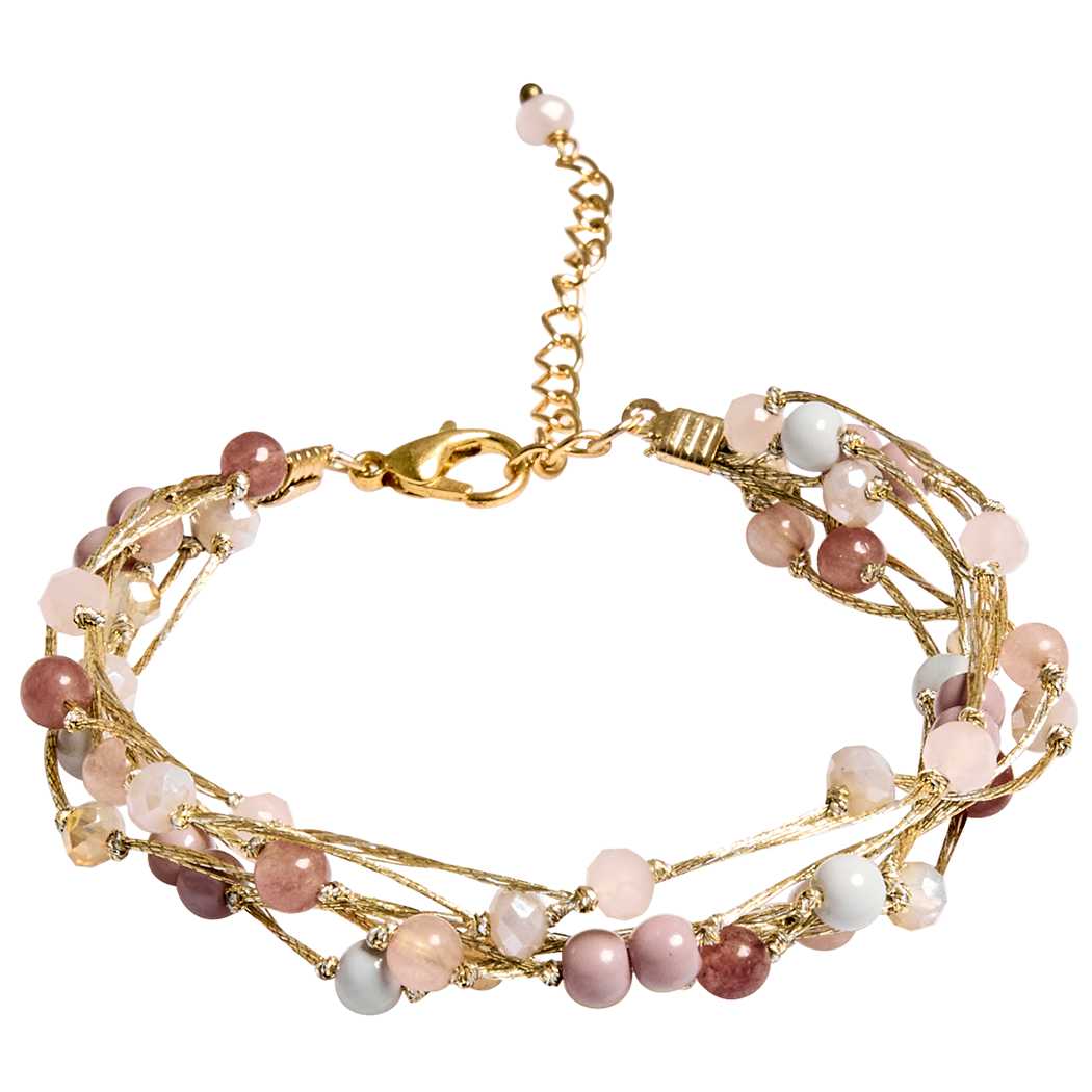 Marquet - Wholesale Beaded Bracelet - Jill Fair Trade Multistrand Beaded Bracelet with Silk1