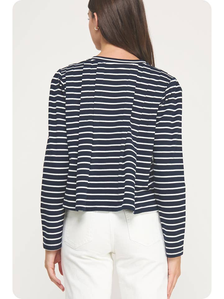 Strut & Bolt – wholesale Blouse – Women’s – Striped Shoulder Pad Knit Tee Top17