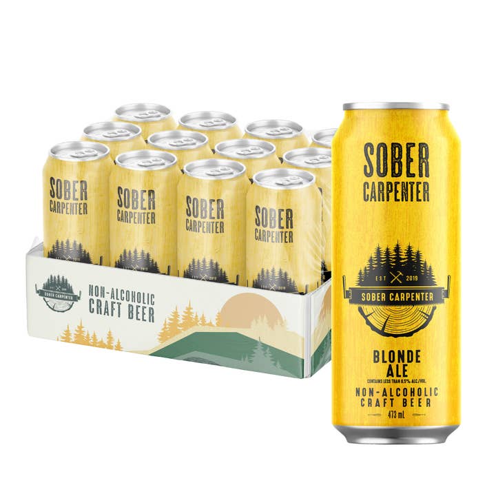 Sober Carpenter - Wholesale Non-Alcoholic Beer - Blonde Ale Beer (Case of 12 cans)