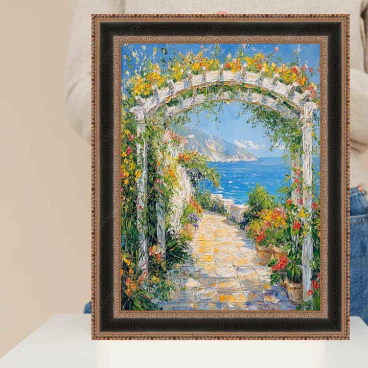 Antique Gold Black Leather Picture Frame 20x28 frame for wholesale by Modern Memory Design Picture Frames