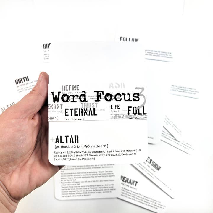 Wortfokus 3 - 40 GROßE Wortstudien-Journal-Karten-Set für den Großhandel von Open Journey