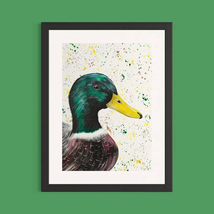 Mallard Duck Art Print, Country Home & Nursery Decor for wholesale by Emma LC Art