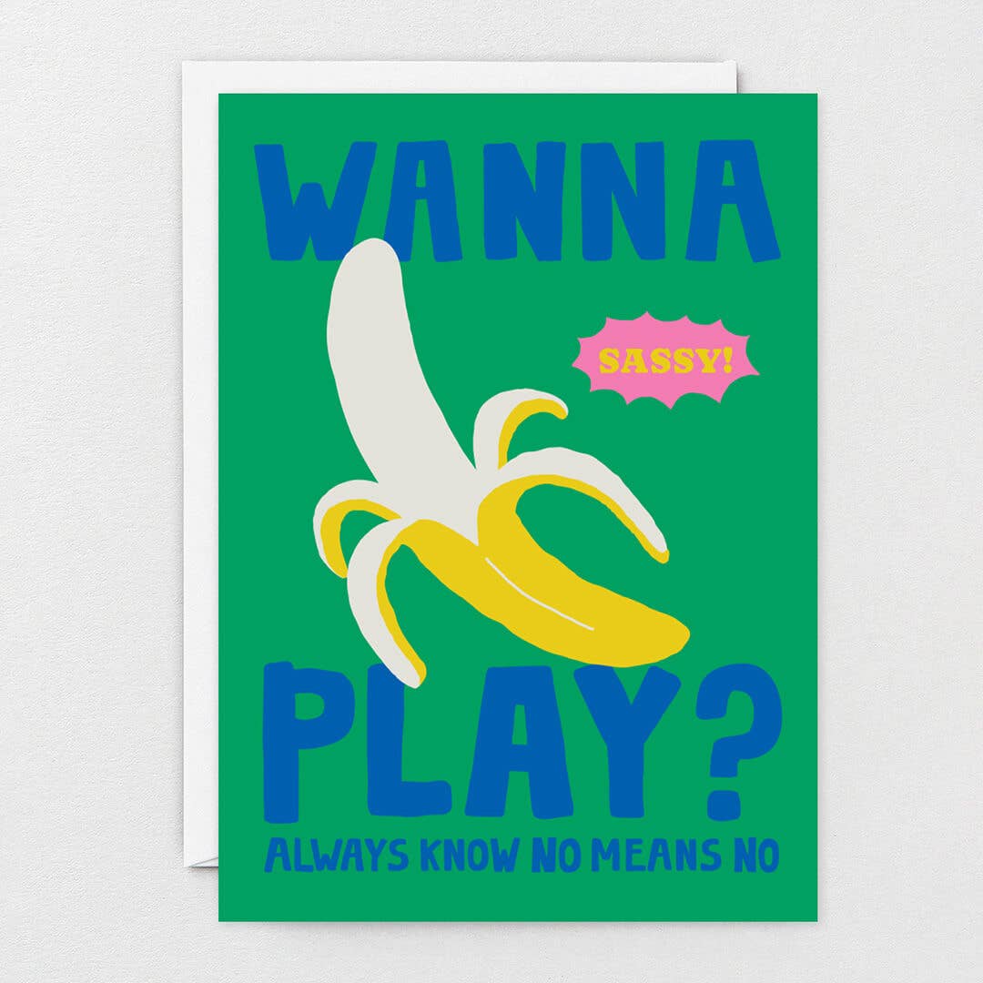 Redy. - Wholesale Love Card - Wanna Paly? Banana Art Card (Folded) + Envelope1