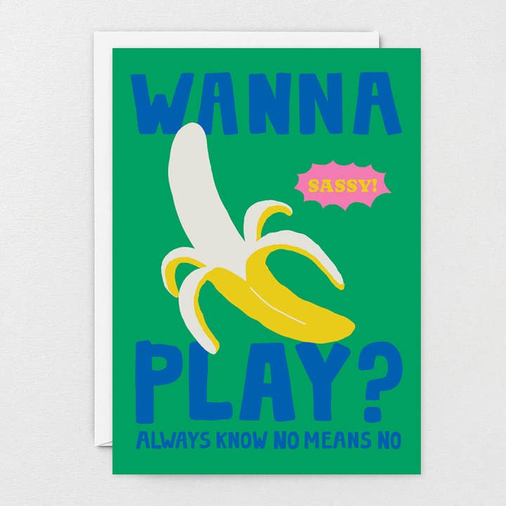 Redy. - Wholesale Love Card - Wanna Paly? Banana Art Card (Folded) + Envelope1
