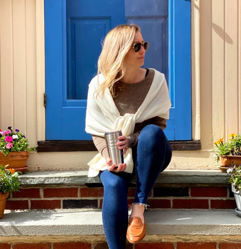 Margolis Pineo Italia - Wholesale Scarf - Women's - CASHMERE BLEND TIVOLI "BUTTER" TRAVEL SCARF2