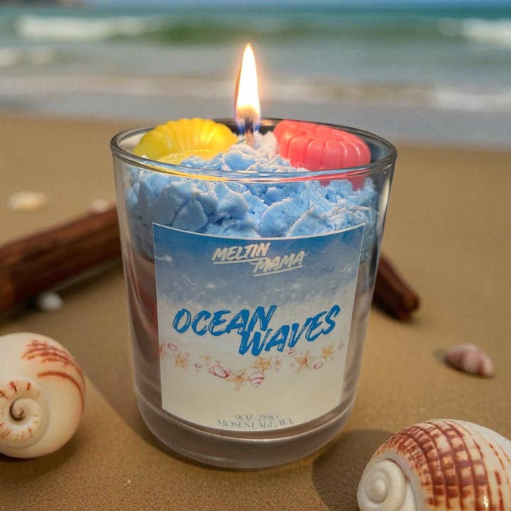 OCEAN WAVES DESSERT CANDLE for wholesale by Meltin Mama