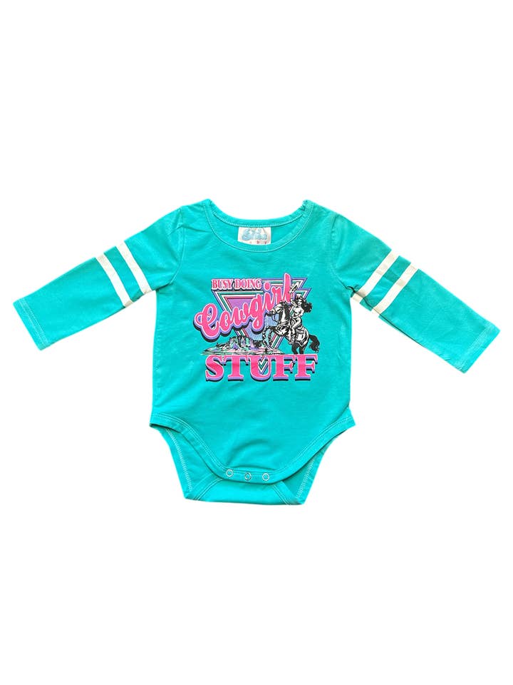 Shea Baby - Wholesale Bodysuit (Non-Footed) - Baby - Busy Doing Cowgirl Stuff LS Tee Onesie, Size 0-2T1