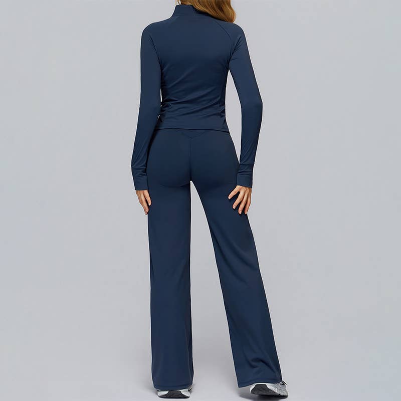 WONDERXFANS - Vente Ensemble de sport – femme - Veste de sport à séchage rapide+Pantalon de survêtement taille haute5