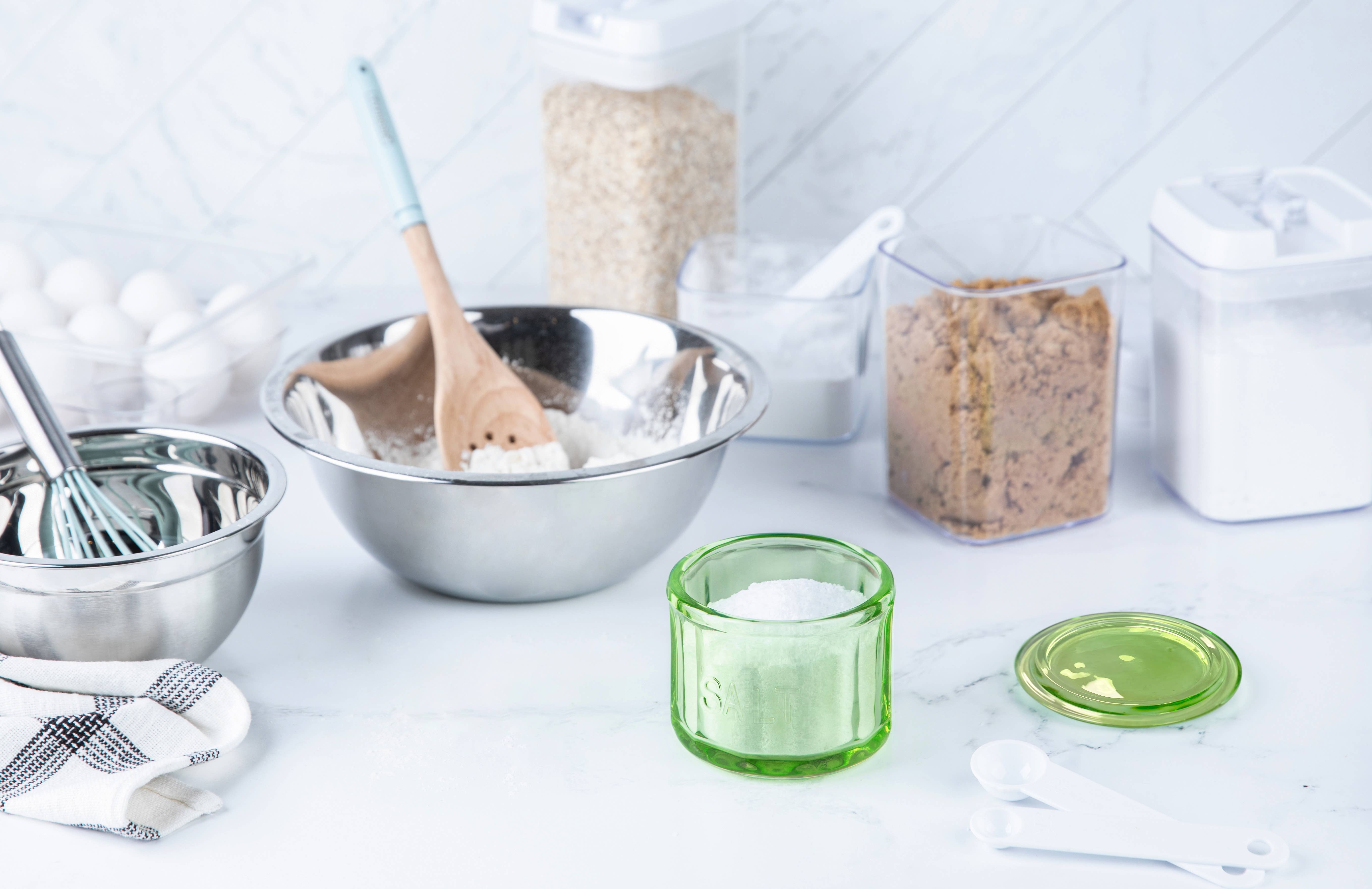 Kook - Wholesale Salt Mill - Kook Embossed Salt Cellar & Lid, Pressed Glass, 10 oz13