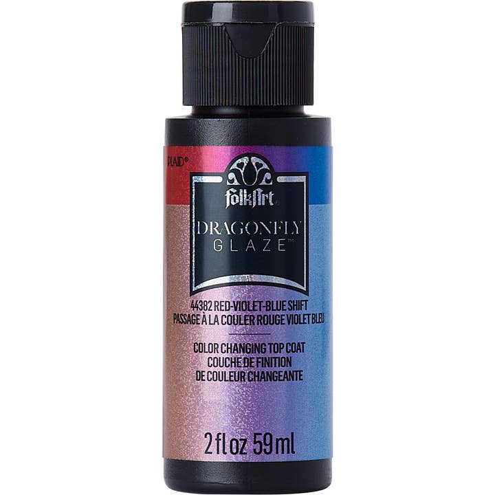 Plaid Crafts - Wholesale Acrylic Paint - FolkArt Dragonfly Glaze - Red-Violet-Blue Shift 2oz
