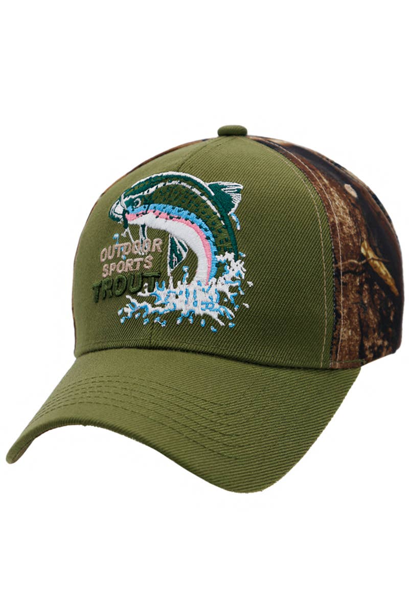 Cap Zone - Wholesale Baseball Cap - Unisex - Outdoor Sports Trout Bass Hunt Camo Baseball Cap3