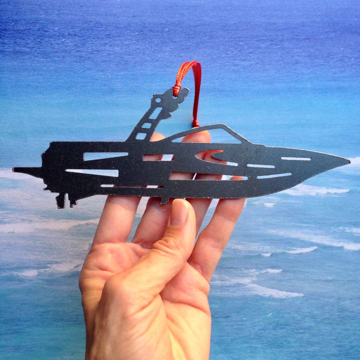 Burke Metal Work - Wholesale Ornament - Ski Boat Ornament