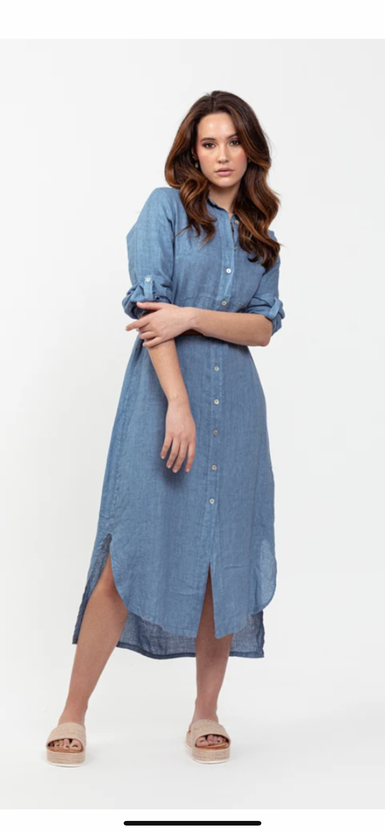 LÉA & LUC - Wholesale Dress - Women's - Long shirt dresses in 100% Linen REF. 148453